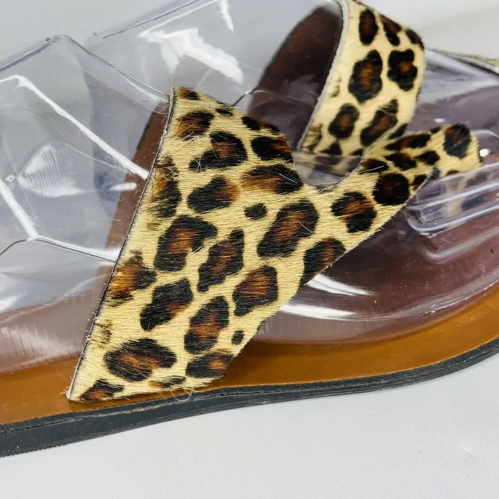 Kenneth Cole New York Womens Palm Calf Hair Thong Slide‎ Sandals Shoes Size 6.5